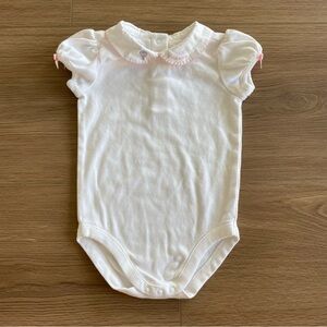 Janie and Jack Collard Hot Air Balloon Embroidered  Bodysuit Girl’s Size 6-12M